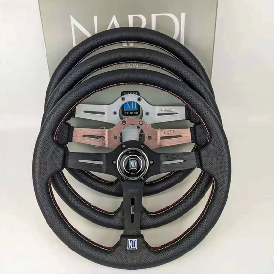 【 ITSOK 】ND nardi Volante  Titânio/Fibra De Carbono 14 Polegadas De Aço Inoxidável Com kit De Reforço De Botão De Buzina