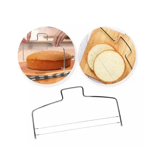 Nivelador Cortador Fatiador De Bolo Ajustável 2 Linhas Inox
