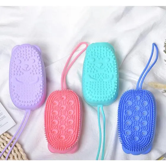 Bucha Ursinho Fofo Para Banho De Silicone Esponja Esfoliante