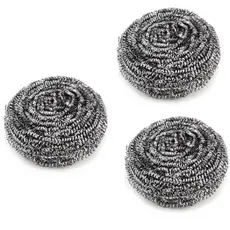 Kit Com 1 Ou 3 Unidades Esponja De Aço Inox Para Lava Limpeza Não Enferruja Longa Duração Casa Em Cozinha Multiuso