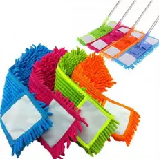 Pano Refil de Mop Esfregão Em Microfibra ou Com Flanelado Cores Diversas Tira Pó e Super Absorvente Para Casa