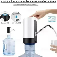 Bomba Elétrica para Galão de Agua 60cm com USB - Bomba Elétrica Galão Água - Recarregável Bebedouro 20L