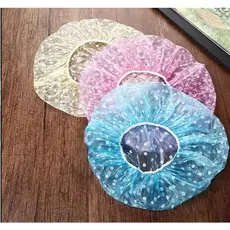 Touca de banho reutilizável, à prova d'água, touca de banho para salão de beleza, touca de banho descartável COM 3 UNIDADES