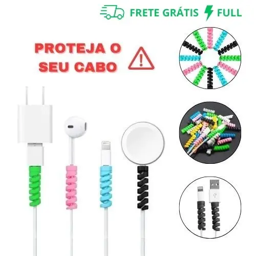 Protetor Espiral De Cabo Usb Carregamento de Celular Fone de Ouvido