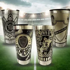 Copo Térmico Personalizado 360° Times Futebol Aço Inox Quente Frio 473ml Tampa Abridor De Garrafas