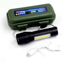 Mini Lanterna Tática Led e Zoom Recarregável USB Multi Função Brilhante Acampamento