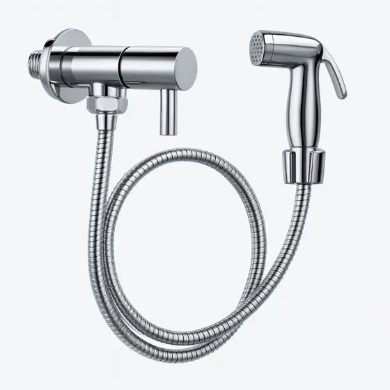 Ducha Higiênica Para Banheiro KIT COM REGISTRO ÚNICO Chuverinho Íntimo Resistente Cromada Aço Inox e Abs