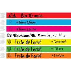 Pulseira Personalizada de Identificação Carnaval Festa Show Balada Evento Folia Aniversário Casamento Congresso 15 anos