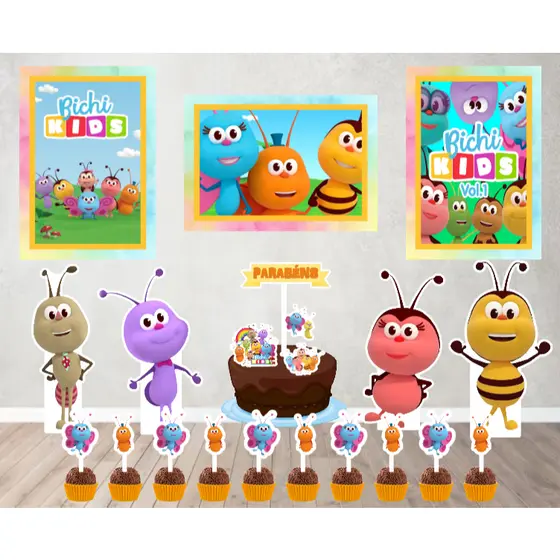 Kit Só um Bolinho - BICHIKIDS - Kit Festa em casa - Aniversário, Mêsversário