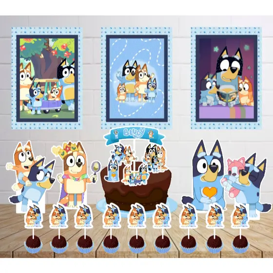 Kit Só um Bolinho -BLUEY - Kit Festa em casa  - Aniversário, Mêsversário