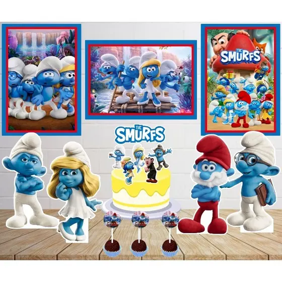 Kit Só um Bolinho - THE SMURFS -  Kit Festa em casa  - Aniversário, Mêsversário