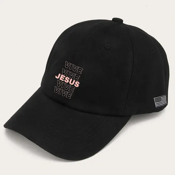 Boné masculino baseball Jesus Vivebone preto original Tribos