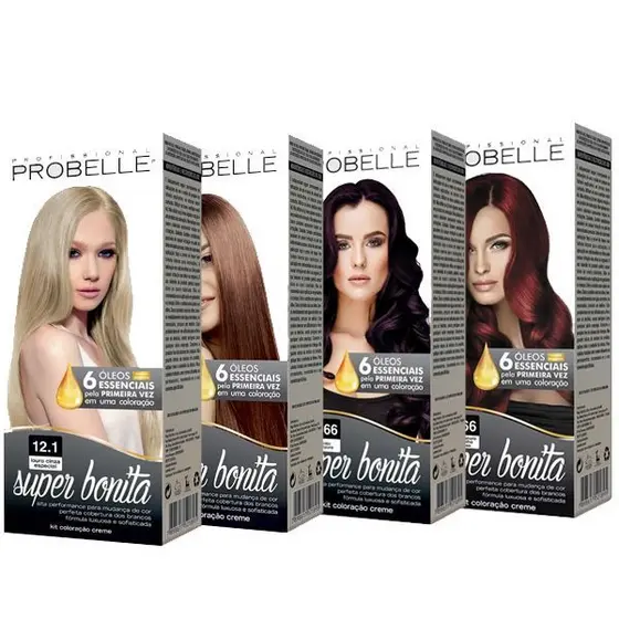 Kit 2 caixas - Coloração tinta de cabelo Probelle Super Bonita