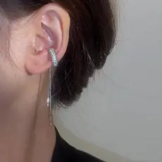 Clipe De Orelha De Borla Lunar Com Strass Falso Piercing Feminino Brinco De Clipe De Orelha Joias Femininas