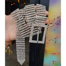 Cinto feminino com strass fileiras de diamante prata com tachas de metal na cintura vestido blusas calças
