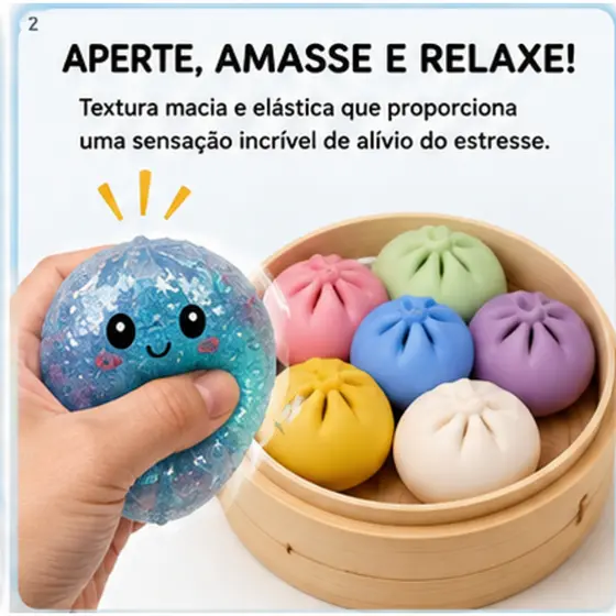 Squishy Bolinho Antiestresse Macio com Glitter Brinquedo Sensorial Kawaii Apertável Presente Infantil 5,5cm