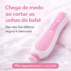Rosa - Aparador de Unhas Elétrico Infantil – Lixa Segura e Silenciosa para Bebês