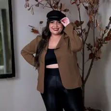 Blazer Plus Size Neoprene Feminino Social Não Amassa Confortável