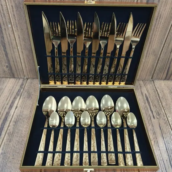 Faqueiro kit de Talheres com 24 peças em aço Inox
