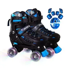 Patins Infantil 4 Rodas com luz de Led com kit Proteção ou sem proteção