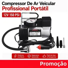 Compressor de ar portátil profissional de 12 V e 150 PSI para veículos, adequado para carros, caminhões, vans e ônibus