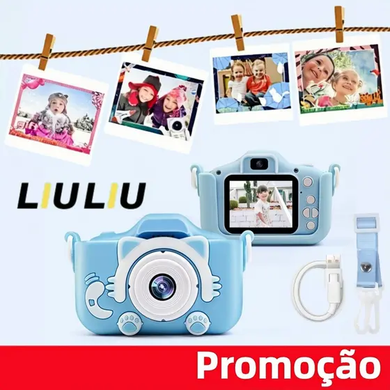 Câmera digital infantil anti-queda com jogos integrados, leve para passeios e registrar momentos da família