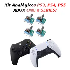Kit 2x Analógicos 3D ALPS para Controle PS3 PS4 Xbox One Series S|X – Peças Reposição Direcional