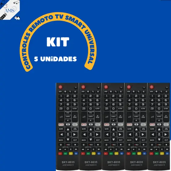 KIT 5 PEÇAS Controle Remoto Tv Smart L  G  8035/7045