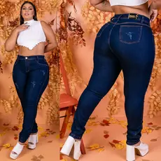 calça jeans feminina plus size tamanhos grandes jeans de algodão respirável com elastano qualidade top