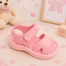 Sandália Infantil Menina Bebe Glitter Rosa Confortável Antiderrapante