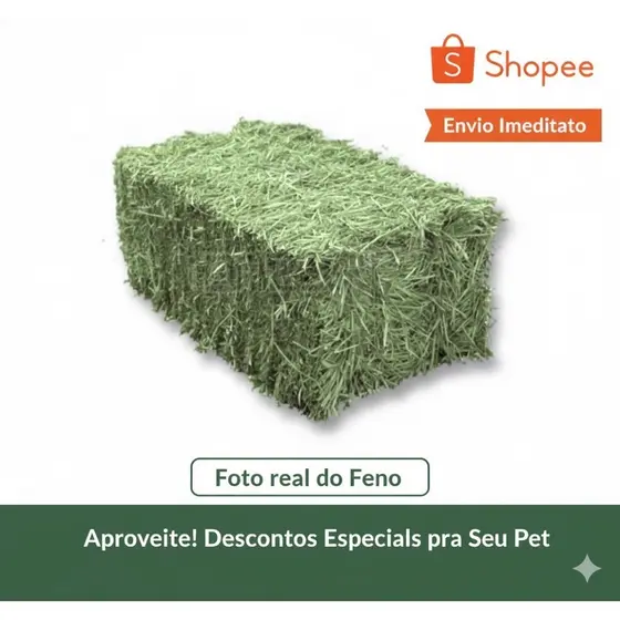 5Kg de Feno Premium Verdinho para Roedores | Envio Imediato 🚀