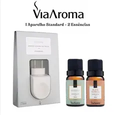 Kit Aromatizador de Ambiente Elétrico Standard Branco Via Aroma+2 Essências a Escolher