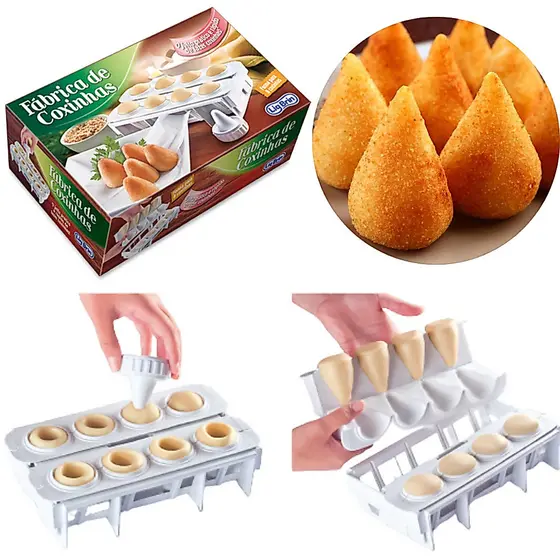 Formas Fábrica de Coxinhas Salgado Modelador 8 Coxinhas Prático