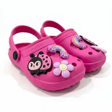 Sandália Babuche Infantil Feminina/menina Joaninha, Arco-Íris e Flor  Confortável Antiderrapante