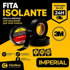 Fita Isolante 3M Imperial 18mm x 20m Profissional para Instalações Elétricas e Fiações