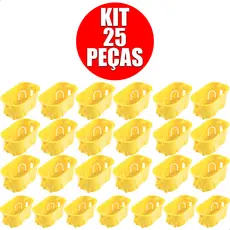Kit Caixa De Embutir Drywall 4x2 Amarela Para Gesso 5, 10, 25 Un