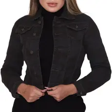 2126 - Jaqueta Feminina Jeans Militar Possui Lycra Inverno Moda Jeans