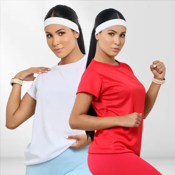 Kit 2 Camiseta Feminina Academia Dry Fit Fitness Camisa Treino Básica