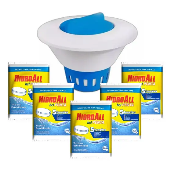 Clorador Flutuante Margarida Com 5 Pastilhas Hidroall Penta
