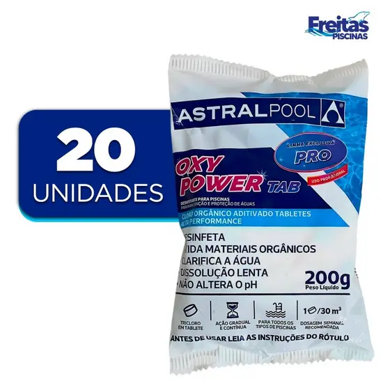 Kit 20 Pastilhas Orgânicas 200g Tablete Pedra Astralpool