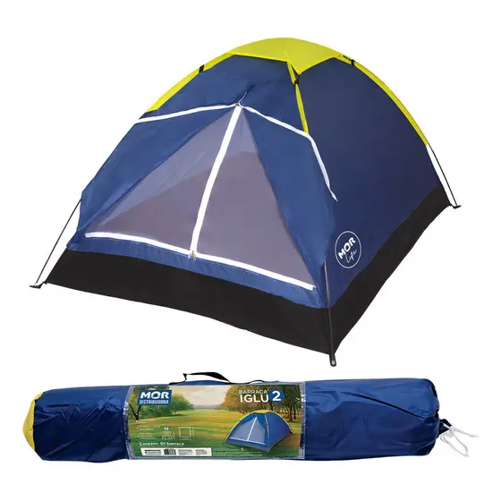 Barraca Camping Mor Iglu Para 2 Pessoas Azul Acampamento