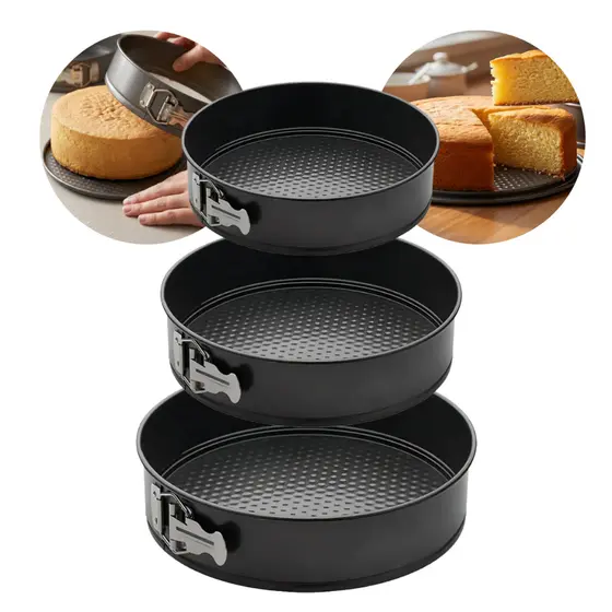 Kit 3 formas de bolo com fundo removível Antiaderente Assadeira para Bolos Tortas ENVIO IMEDIATO