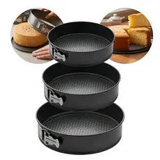 Kit 3 formas de bolo com fundo removível Antiaderente Assadeira para Bolos Tortas ENVIO IMEDIATO