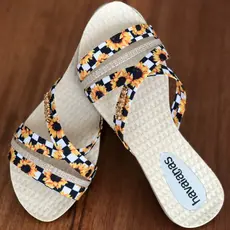 Rasteirinha Liz Com Tiras Estampadas Confortável PROMOÇÃO