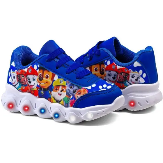 Tênis Infantil Patrulha Masculino Com Led Super Macio Lançamento