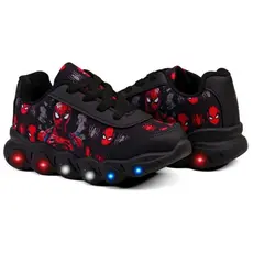 Tênis Infantil Menino Aranha Casual Com Led Super Confortável Divertido