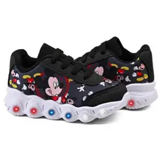Tênis Menino Infantil Masculino Mickey Mouse Com Led Pisou Piscou Super Macio Leve Barato 20 Ao 31