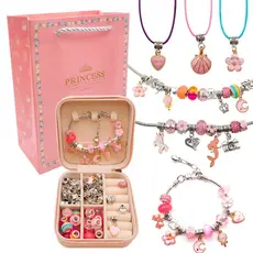 Kit de joias com Miçangas de 66 Peças P/ Montagem de Pulseira Infantil