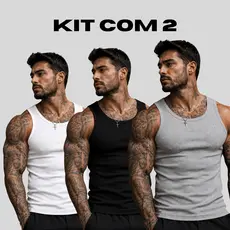 kit com 2 Regatas Caneladas americana básica