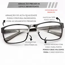 Óculos de leitura Metal inoxidável, Linha Premium- Masculino e Feminino